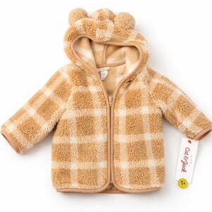 Cat & Jack Sherpa Zip-Up Baby Jacket | 6–9 Months | Super Soft